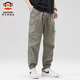 Big Mouth Monkey (Paul Frank) American High Street Retro Workswear Works's Men's Casual Pantals Spring and Automne Thin Trendy Outdoor Loose Verme Volyme Typants HOMMES KHAKI 6621B [Authentique officiel] 3xl [suggéré 185-205jin [Jin est égal à 0,5 kg]]]