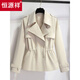 Hengyuanxiang milk white short windbreaker 2026 new spring and autumn small temperament lady's suit jacket off-white M 160