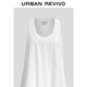 UR2025 summer new women's clothing vacation-split flower buds U-neck sleeveless dress UIU750001 (longer) S