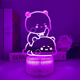 Spot eins und zwei Bubu USB Night Light Ed Cartoon Cartoon Animation Peripherieschlafzimmer Süßes Dekoration Geburtstagsgeschenk 3894 Ein und zwei Bubu Single Photo Style Black 7 Color Touch Style
