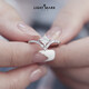 Small white light (light mark) LightMark small white light 18K gold diamond ring V-shaped arm princess diamond F-G color_SI clarity ZJRW001414 main diamond 50 points