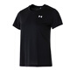 Under Armor official women's short-sleeved 2025 summer new half-sleeved casual tops fitness training yoga Pilates T-shirt black dry and breathable/recommended to go up one size S (160/80A)