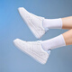 KAPPA women's shoes, high-value board shoes for women 2025 summer new versatile sports shoes thick sole breathable small white shoes for women Classic white/iceberg blue 38