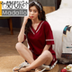 Pajamas modal femelle Fat Girl Coton Coton Coton à manches en V Short à manches V plus taille 240 Jin [Jin est égal à 0,5 kg] Vêtements de maison lâche ZJ679 4xl [180-200 Jin [Jin est égal à 0,5 kg]]]