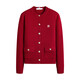 Navigare Italian Sailing Boat Wool Knit Cardigan 2025 Autumn New Comfortable Cardigan Simple Cardigan Sweater Burgundy Red M