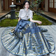 
True new Chinese style woven gold horse-faced skirt summer 2025 new suit small person improved Hanfu women's daily wearable 12187 blue petticoat skirt M