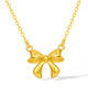 Saturday blessing yellow 18K gold bow necklace birthday gift for girlfriend C0616244 40+5cm