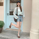 MeiYANG (MEIYANG) Xiaguo No. 4 denim shorts, extra-deep orchid-small texture A-line casual pants, light blue M