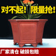 宜兴紫砂花盆六方兰花盆绿植花卉盆景盆栽高六角陶瓷花盆 桔红色 693小号
