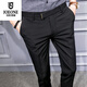 
Jiumuwang Summer Men's Korean Slim Feet Casual Pants British Crispy Trousers Business Hairdresser Suit Pants K686 Embroidered Black Crispy Pants 28 Weight 85 Jin [Jin equals 0.5 kg]-99 Jin [Jin equals 0.5 kg]