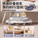 奇怪君婴儿学步车助步车25新款防O型腿多功能防侧翻宝宝玩具儿童手推车 【轻松折叠】摩登灰-经典款【餐盘】