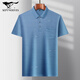 SEPTWOLVES middle-aged men's lapel short-sleeved T-shirt daddy summer thin polo shirt middle-aged and elderly ice silk half-sleeved men's T-9923 blue real pocket M 48/165