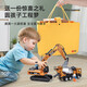 JPHZNB Engineering Vehicle Toy Set Children's Car Alloy Excavator Toy Car Boy Mixer Truck Excavator Special Offer Five Packs Free 3 Batteries 6 Figures + Accessories