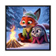 
Cute cartoon Crazy Zoo City Digital Oil Painting Diy Coloring Painting Hand-painted Unzipped Decoration Children's Oil Painting SJ13557 20*20cm Tightened Thickened Solid Wood Inner Frame