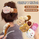 XPEL Plush Pudding Bear Clip Women's Autumn and Winter Large Duckbill Clip Headwear Side Bangs Hairpin Forehead Broken Hairpin Plush Bear Hairpin Set of 4 Approximately 13cm