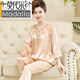 Pajamas modales de mediana edad y ancianos para mujeres para el traje de manga corta de la manga corta de Summer Silk Silk para madres de mediana edad 683 Polvo profundo M Peso recomendado 80-100 Jin [Jin iguala 0.5 kg]