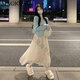 MAGIOPY International First-line Light Luxury French Fairy Super Fairy Temperament Dress Sweater Skirt Two-piece Set Women's Yellow Sweater + Beige Skirt XL