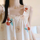 Sangpu summer suspender pajamas women's dress cute nightgown girl student summer cotton gauze thin home clothing MJF_ MJF_9272# vest skirt Cherry bear M Recommended 80-95Jin[Jin equals 0.5 kg]