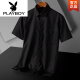 花花公子（PLAYBOY）爸爸装夏季短袖衬衫上衣2025新款休闲宽松男装衬衣爸爸装短袖衣服 DX6624 43 体重约170180斤