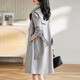 Ehangy Luxury High Grain-Long-Long-Longat Coat For Women 2025 Primavera y otoño Nuevo abrigo de moda de alta gama gris l gris