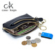 Casa-kupsck Leder Brieftasche 2025 Multifunktions-Key-Tasche für Männer Einfacher handgehaltener Reißverschluss Kartentasche Coin Bag Denim Blau