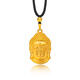 Taijufu gold-wrapped silver Buddha head pendant 9999 pure gold solid pendant native Buddha Chinese Valentine's Day gift for men and women Buddha head pendant + gold beads and black rope (gold layer thickened)