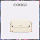 COOGI bag women's 2025 new style light luxury shoulder crossbody bag genuine leather small square bag for girlfriend and wife off-white