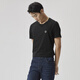 Jinba Men's Clothing (K-Boxing) Cotton Light Round Neck Casual Simple Solid Color Versatile Short Sleeve T-Shirt Men's BTCT1301 Black S