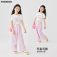 MoonKids Girls Dopamine Costume à manches courtes 2025 Nouveau Summer Children's Style Clothes d'été Big Childre
