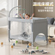 Taimei Gao One-Click Folding Crib 0-6 Jahre Multifunktions-Spleißen mit großem Bett Baby Mobile Cradle Bett Neugeborenes Shakel Cradle Cradle Grey (Windel Tisch + Rassel + Moskitonetz + Aufbewahrungstasche)