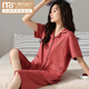 Modal Cotton Pyjamas für Frauen im Sommer kurzärmelige Kumpelhosen große Strickjacke für Anzüge mittleren Alters und junge Damen für Outdoor-Kleidung N9896 Kurzärärmelte Hosen Cardigan M (80-100 Jin [Jin gleich 0,5 kg]))