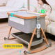 Aluminiumlegierung Neugeborenes Baby Cot Mobile Tragbare Wiege faltbare multifunktionale neugeborene Baby Spleißbett grauer Kohlenstoffstahl [Harnkissen + qualitativer Kissen + Windelstisch]