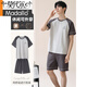 Modal 2025 Nuevo pijama a rayas de verano para hombres para adolescentes de verano hombres de manga corta ropa de algodón de algodón puro para hombres de gran tamaño hde-9928 l