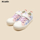 马·拉丁（M.Latin）女大童印花拼色帆布鞋12401S201X 森林绿 30