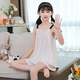 Lingting Eagle Cotton Girl Pyjamas 2025 Sous-souche Vest Top Princess Style Girl Baby Home Clothing Set [Cotton] L11301 Milk Abricot Color 170 8 Tailles [95-105cm / 20-30jin [Jin est égal à 0,5 kg]]]