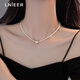 Lnieer Shijia Xiaomi Beads Love Pearl Necklace Women's Necklace Light Luxury High-Quality Accessories Clavicle Chain 2025 New Hot Style Love Pearl Necklace S925 Silver