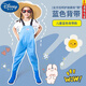 Disney children's one-piece waders, kindergarten play water clothes, waterproof clothes, children's rain boots, men's and women's fishing beach pants, children's blue, cute and childlike overalls, size 27 (inner length 17.5cm), free insoles