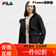 斐乐（FILA）FILA 官方女士梭织外套2025春新款时尚简约休闲宽松 正黑色-BK XS155/76A 均码