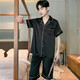 
New ice silk pajamas for men 2025 summer day black high-end shorts shorts home clothing G723 L is about 170 height, weight is 100-130 Jin [Jin equals 0.5 kg]