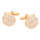 Nosskiss Autrichie Crystal Cuff Links for Men and Women's Business French French Cuff Sleeve Nails Gold Diamond Inclay Birthday Gift Golden Round Diamond
