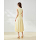 IEF/Aiyifu 2025 Summer Nuevo estilo para niñas Temperamento suave Gentle Vacation Fashion Chaleco de mujer Falda larga Amarillo L