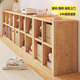 LEADTEK all-solid wood bookshelf storage rack floor-standing solid wood bookcase display cabinet student storage cabinet low cabinet cabinet storage cabinet recommended by the store manager 8 grids on the second floor 120x30x60cm-comes with anti-collision corner cover