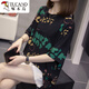 啄木鸟2025夏装新款加大码纯棉短袖T恤女胖mm洋气减龄显瘦遮肚子上衣女 9928灰色 M 80-95斤
