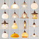 
Omiyou's medieval style bedroom bedside small chandeliers high-end French retro restaurant aisle new Chinese single-head long hanging line light 7022 single hanging (peach wood color) eye protection three-color light