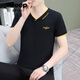 Jeep Spirit High Quality Thin Blanc Men pour hommes V pour hommes en V Corme courte à manches courtes Shirt Base Youth Top Summer Nouveau coton pur T-shirt noir Q694 Garde courte 3xl