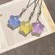 Internet celebrity fine glittering luminous fat star mobile phone rope good friend gift gift through star bag pendant key flashing star pendant blue + purple
