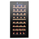 Double shop red wine cabinet air-cooled constant temperature and humidity household embedded small ice bar tea cigar cabinet refrigerated fresh cabinet black beech wood rack + 20 pieces