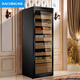 Meijing (raching) MON3800A horizontal line cigar cabinet, fingerprint unlock, one-button drainage, solid wood constant temperature and humidity, compressor, Spanish cedar wood cigar humidifier, burl gold (Spanish cedar wood shelf)