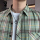 Playboy (Playboy) Camisa de manga larga a cuadros 2025 Spring and Autumn New Men's Turny Loose Cashil Camiseta Sunsco de protección solar Men 9902 Azul M [sugerido 90-110Jin [Jin equivale a 0.5 kg]]]
