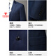 Playboy Worsted Wool Cashmere Mulberry Silk Suit Men's Slim Plaid Business Suit Work Formal Men's Jacket Blue XL 180